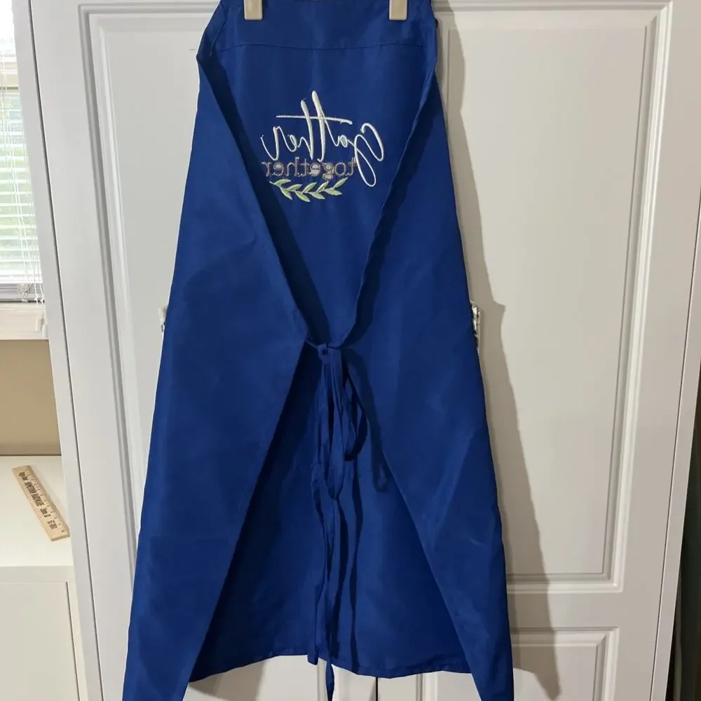 Custom Made Kitchen Apron With Embroidery & Removable Towel Washable Fall Gather